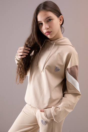 Cansın Mini Μπεζ Cargo Pocket Girl's Logo Διπλό Σετ 19868