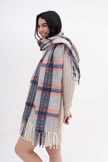 FENZA SCARF LOLA КВАДРАТНИЙ ВЗОР ВОВНИЙ-АКРИЛОВИЙ СМІШАНИЙ ЗИМОВИЙ ШАРФ