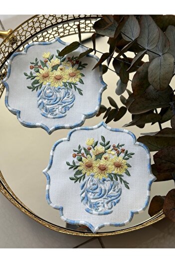 Home Set of 2 Coffee Side Presenter Napkins