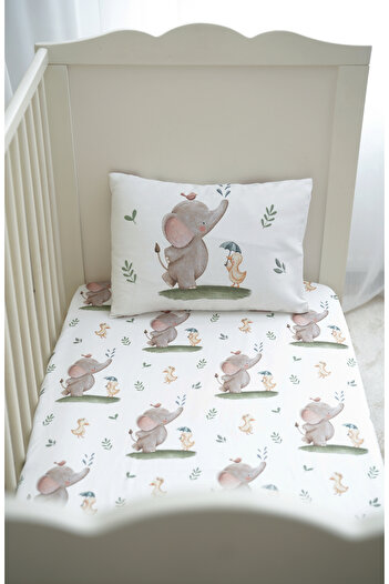 Pithy Cute Friends Organic Cotton Satin Single Fitted Sheet Set (120X200+20) - Lovely Friends
