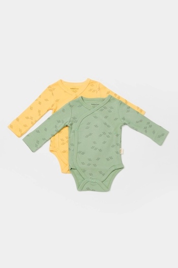 BabyCosy Organik Modal Fil Baskılı 2 Li Kruvaze Uzun Kollu Badi