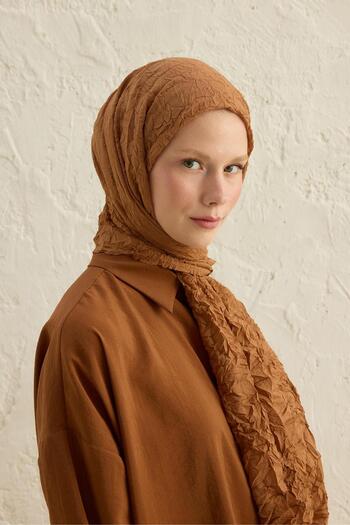 Qef Voile Crochet Shawl - Clay Color