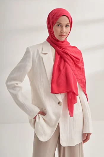 ARMANDA Italian Jacquard Zigzag Pattern Shawl-Fuchsia