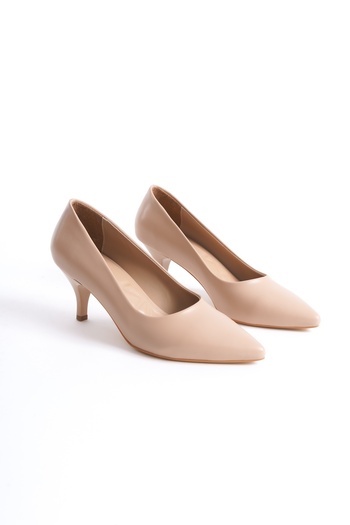 Modabuymus Nude Low Heel Stiletto Women's Shoes - Candy