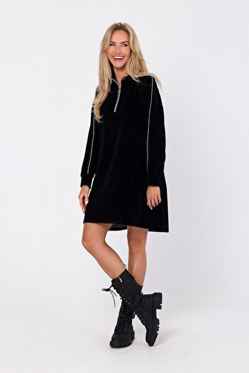 Made of Emotion Asymmetric velour dress