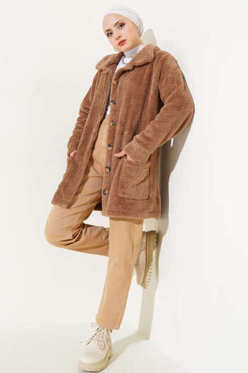 VOLT CLOTHİNG Women's Buttoned Plush Cardigan