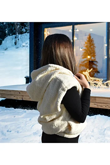 Özgüner Oyuncak Pabtex Warm and Stylish: Women's Plush Vest Fashion