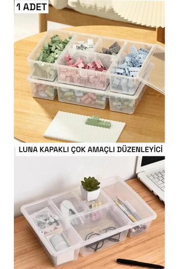 Bayev 1 Piece Luna with Lid Drawer Inside Organizer Lego Storage Box Office Tabletop Organizer