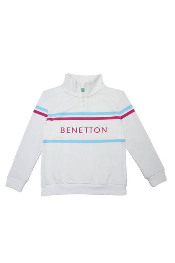Benetton Girl's Ecru Sweatshirt
