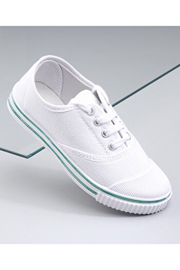 Pine kids Solid Lace Up School Shoes - White