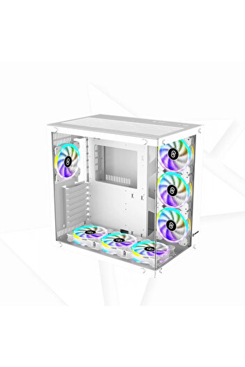 HighEnd علبة ألعاب عالية الجودة COVID 55 ATX 7 ARGB Fan White