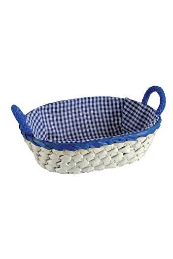 Homelux Oval Palm Tree Basket With Textile Interior 25x18x7cm Different Palm Colors