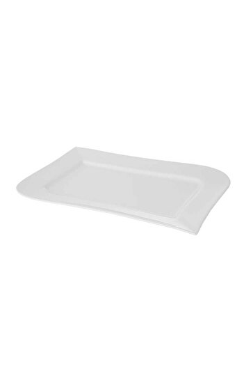 Homelux Serving Plate, Rectangular, Porcelain, White, 36 Cm, Fala
