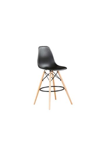 Homelux Black Pia Bar Chair, With Back, Wooden Legs