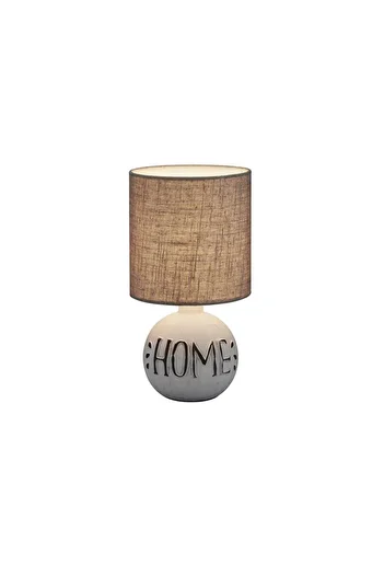 Homelux Esna Lamp "home" Inscription, H=31 Cm, E14, 40 W, White/cappuccino