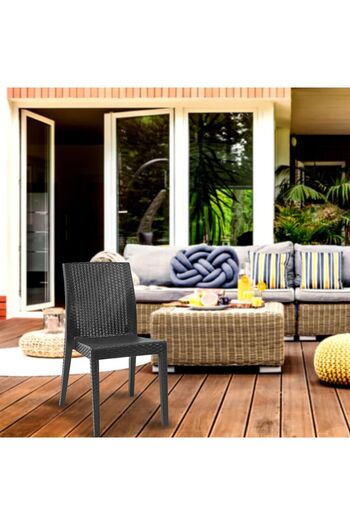 Homelux Siena Chair, 41x53x85 Cm, Anthracite, Rattan Appearance