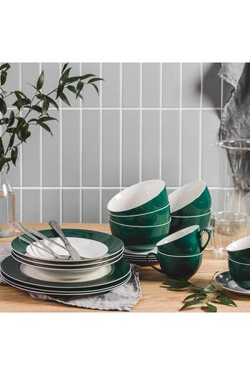 Homelux Porcelain Plate, Silver, Green/white, 27 Cm, Aura G