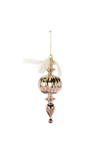 Homelux Christmas Tree Decoration With Feathers, 6x6x14 Cm, Available In 3 Colors