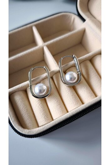 VOBEEYKU Top pearl detailed minimal earrings