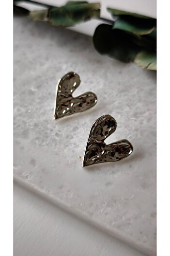 VOBEEYKU Tattoo Pattern Heart Shape Earrings