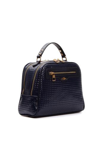 gio&mi Navy Blue Neyva Hand and Shoulder Bag - Cube Design