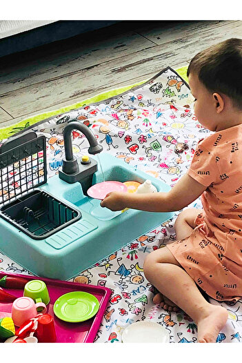 yorni 145X100Cm Family - Dining under High Chair, Table, Activity Cover, Machine Washable