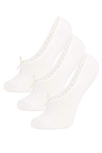 DeFacto Unsichtbare 3-teilige Ballerina-Socken aus Baumwolle für Damen B1049AXNS