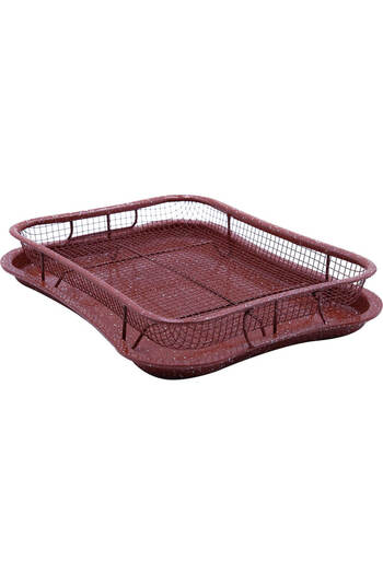 Homelux Livington Cooking Tray, Supercrisper, Non-stick Coating, 35x25.4x6 Cm, Brown