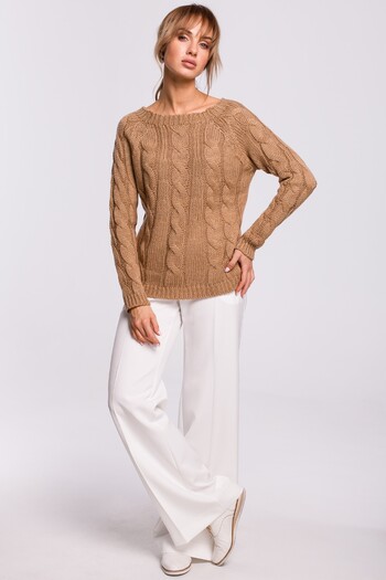 Made of Emotion Cable-knit sweater with a boat neckline