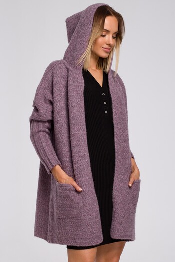 Made of Emotion Cardigan with a hood and ribbed sleeves