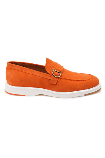 Desa Ανδρικό δερμάτινο σουέτ Loafer Elisa Orange
