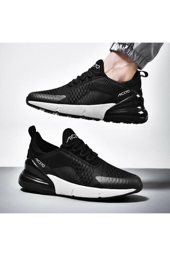 AZE STEP Černo-bílé lehké tenisky – Air Mesh, Aic 270 na běhání a každodenní chůzi