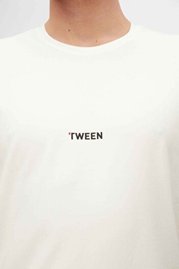 Tween Ekru Baskılı %100 Pamuk Merserize T-shirt