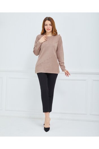 CTK Tekstil Women's Knitwear Winter Middle-Age Daily Mother Blouse Sweater