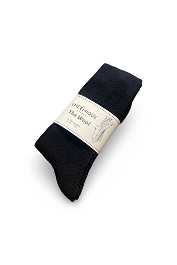 Endemique Studio Endémique Studio The Wool Plain Black-Erkek Çorap