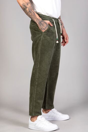 LTC Jeans Men's Khaki Baggy Fit Comfortable Fit Velvet Trousers