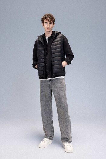 DeFacto Водовідштовхувальний легкий надувний жилет Slim Fit сезонний з капюшоном і блискавкою N4652az24au