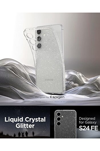 Spigen Liquid Crystal Glitter designed for Samsung Galaxy S24 FE case cover - Crystal Quartz