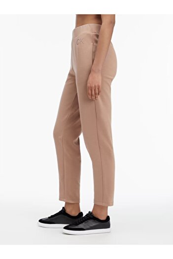 Calvin Klein Kadın Yüksek Bel Pamuklu Slim Fit Dar Paça Kahverengi Eşofman Altı K20K207945-GA6