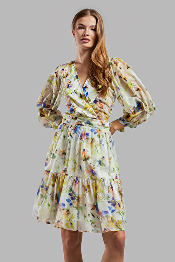 its basic Women's Printed Color Silk Fabric Floral Print Designer Dress