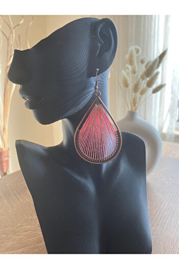 Store Boho Style Stretch String Pink Big Earrings