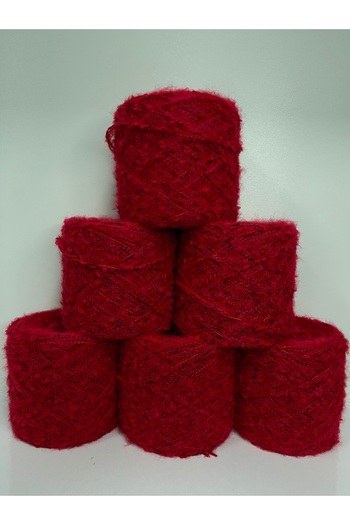 göçer Knitting Yarn Boucle Mohair Color Red Visual Net 950 Gr