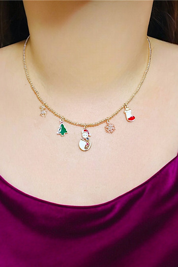 Dumledo Dorika New Year Icons Charm Gold Necklace