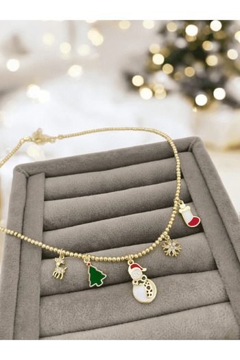 Dumledo Dorika New Year Icons Charm Gold Necklace