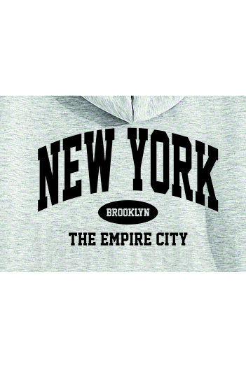HOFFNUNG Full Hoodie New York the Empire City Grey Printed Tracksuit Set