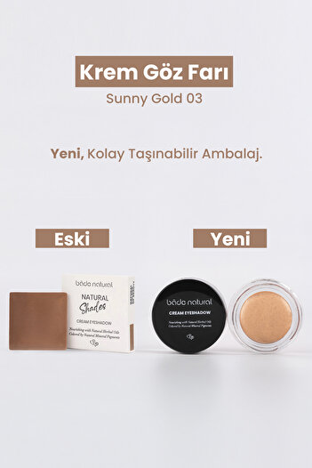 Bade Natural Krem Göz Farı Sunny Gold 03 %100 Doğal