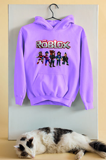 ADA BEBEK ÇOCUK Unisex Oversize Roblox Printed Kids Sweatshirt