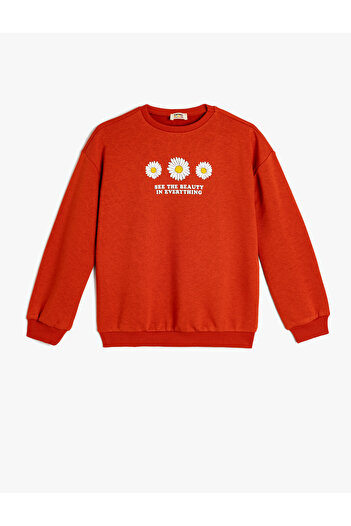 Koton Floral Printed Crew Neck Long Sleeve Sweatshirt