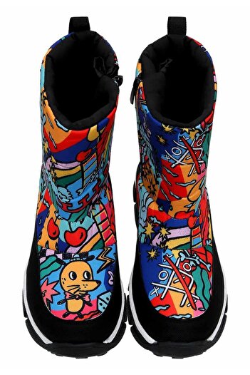 Dogo Women's Vegan Multicolor Snow Boots - It's Okay Design
