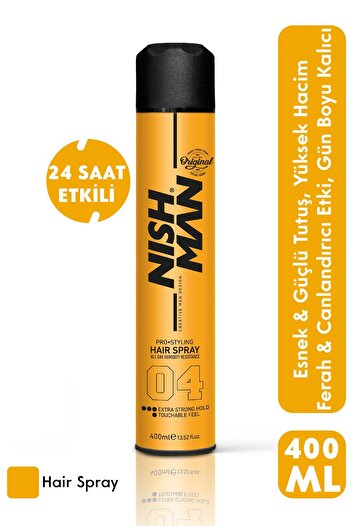 NISHMAN 04 Ekstra Tutuş Saç Şekillendirici Sprey - 400 ml